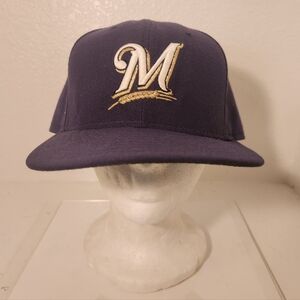 VINTAGE MILWAUKEE BREWERS AUTHENTIC NEW ERA HAT, 7 3/8